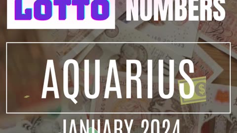 AQUARIUS JACKPOT WINNER!!💸❤️💲💕❤️✨👉JANUARY 2024. Lucky Lotto Numbers. #tarot #lottery