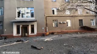Ukrainian administration building hit by Russian shelling