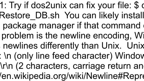 quotbinbashM bad interpreter No such file or directoryquot error when executing a bash script from