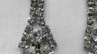 Rhodium Plated 2” Drop Earrings. Made with Swarovski Crystal. Post Earrings