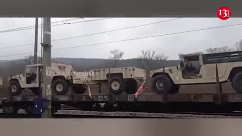 A massive convoy of US-supplied equipment is traveling from Poland to Ukraine.