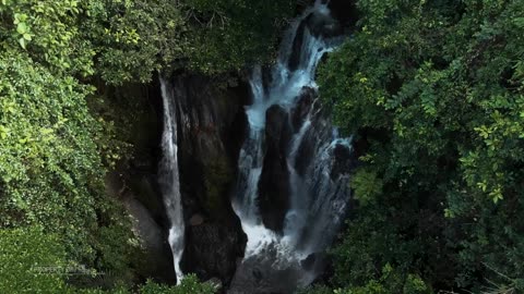 the beautiful charm of a waterfall in the countryside