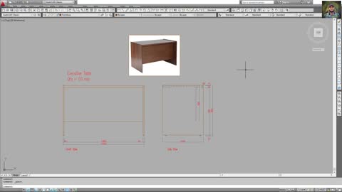 how to make an office table using autocad