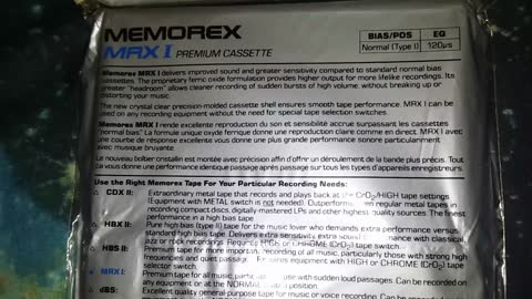 2 pack of 1990 Memorex MRX I type 1 cassettes