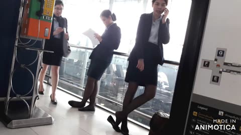 Airport staff waiting around before the end of their shift...