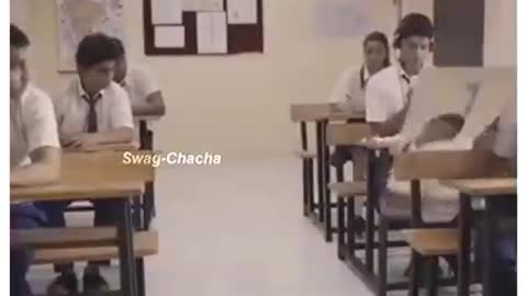Student chitting in exam
