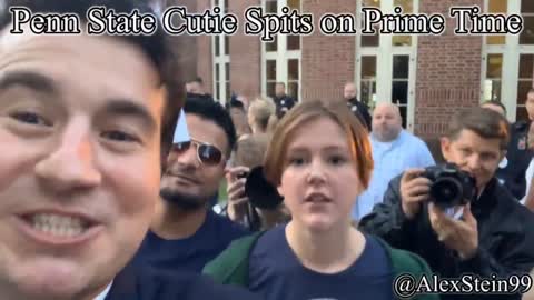 Alex Stein spit on by evil weird girl at Penn State