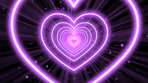 813. Heart Background💜Love Heart Tunnel Background Video Loop Heart