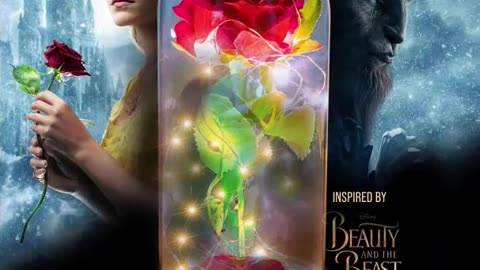 Norcalway Beauty and The Beast Rose in Glass Dome