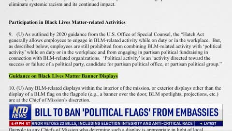 Bill to Ban 'Political Flags' From Embassies