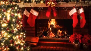 Frank Sinatra, Nat King Cole, Bing Crosby, Dean Martin & Classics Christmas Music with Fireplace