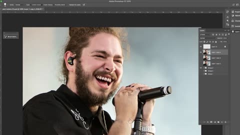 Post Malone Photoshop Makeover - Removing Face & Hand Tattoos
