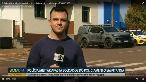 Policiais Militares são afastados após agressão a morador de rua em Pitanga