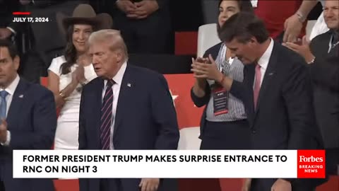 BREAKING NEWS: RNC Crowd Erupts In Applause As Trump Makes Surprise Appearance On Night 3