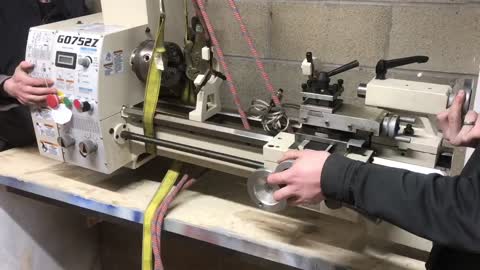 moving a HEAVY “metal lathe” into place