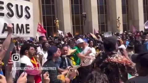 CHRISTIANS FLOOD THE STREETS OF PARIS TO WORSHIP JESUS days after the satanic olympic display