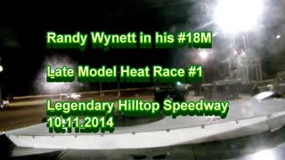 Dirt Late Model #18M In-Car Heat Race Video at LHS 10.11.2014
