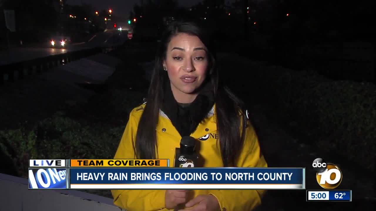 Heavy rain brings flooding to North County