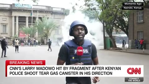 CNN reporter hit by fragment of tear gas canister while reporting on Kenya protests