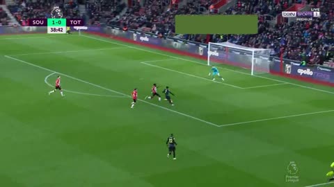 The goals of the Tottenham and Southampton match (1-1) in the English Premier League