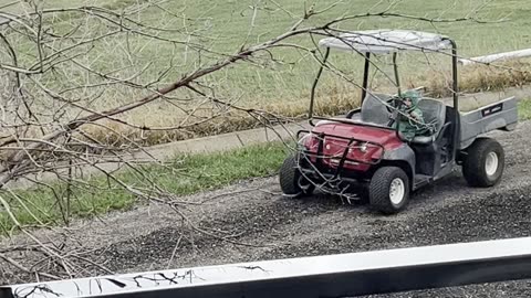 Son Drives Golf Cart Home