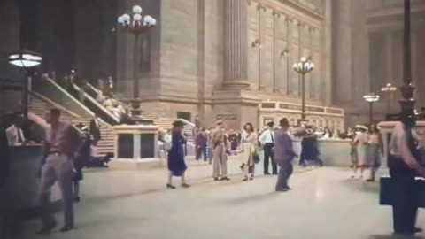 Penn Station in New York City 1945 In Color