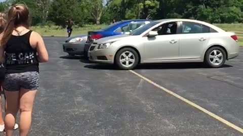 Extremely Talented Tumblers Flip Over Three Vehicles