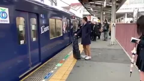 Train in japan in the morning