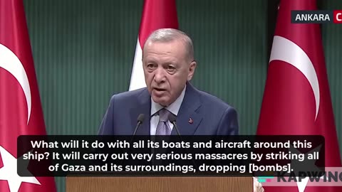 Turkish President Claims USA Planning Massacre In Gaza