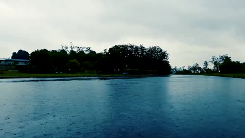 Flowing river in rainy season