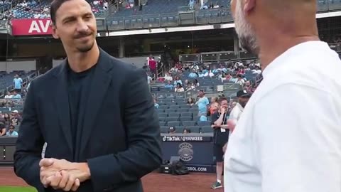 Fans noticed something strange in the footage of awkward reunion between Zlatan and Pep