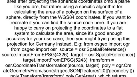 How do I get the area of a GeoJSON polygon with Python