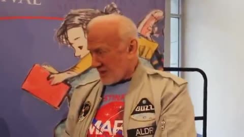 BUZZ ALDRIN CONFESSESING TO A CHILD OF NO MOON LANDING