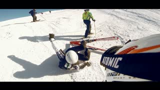 Skier fails to stop, crashes into another skier