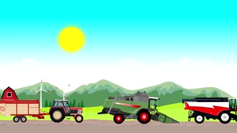 Picking Up Straw Bales | Work on a field - Tractor Story | Zbieranie bel słomy - Bajki Traktory