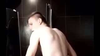 Kid breaks shower