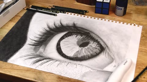 Hyper Realistic Eye drawing Timelapse | ATLArtStudio