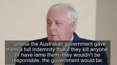 Clive Palmer, Australian MP on AZ & Pfeizer Indemnity