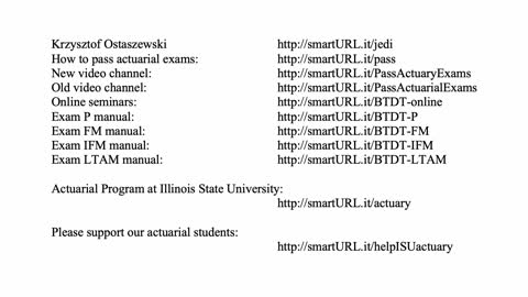 Exam P exercise for March 3, 2021