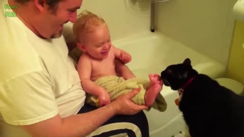 Funny Babies Laughing Hysterically at Cats Compilation 2021