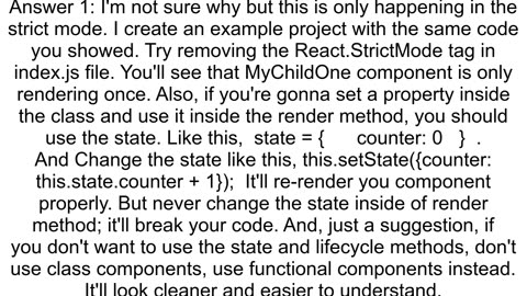 In React why does a child component39s render function get called twice