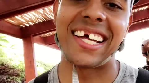 Guy Loses His Retainer on a Zip Line