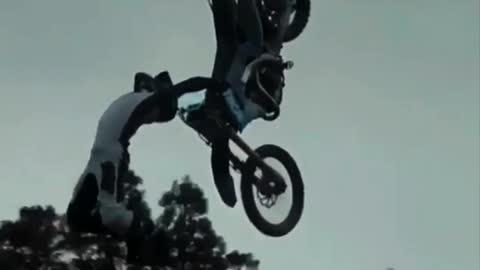 magnificent jump on motorcycle