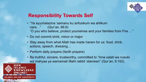 Minimum Responsibility Towards Allah