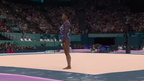 Simone Biles AWE INSPIRING floor routine clinches a record SIXTH gymnastics gold Paris Olympics