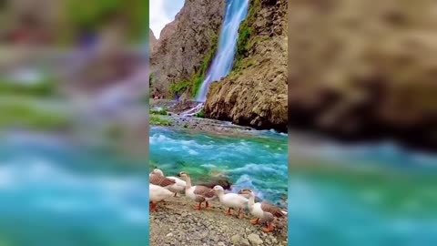 Blue water of Manthoka water fall,Kharmang valley, Skardu, Gilgit Baltistan,Pakistan