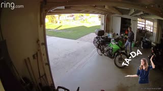 Man Drops Motorcycle In Multiple Directions