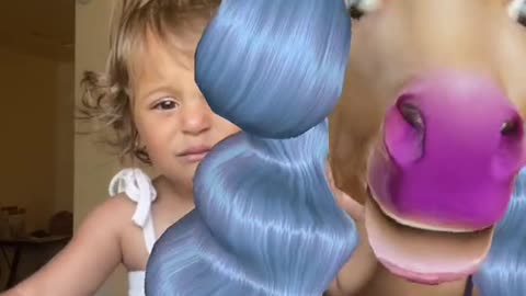 Baby falls victim to terrifying 'horse face' video filter