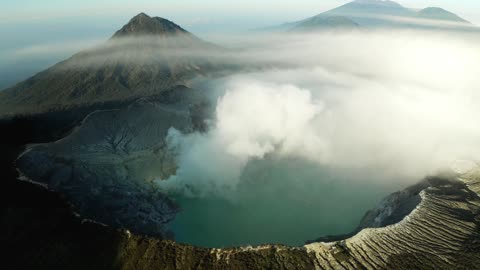 Aerial View of a volcanic Crater