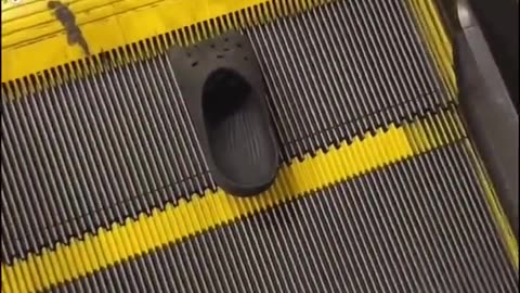 Cinderella lost her crocs on escalator